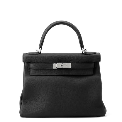 HERMES Kelly Retourne Black Togo Leather Size 28