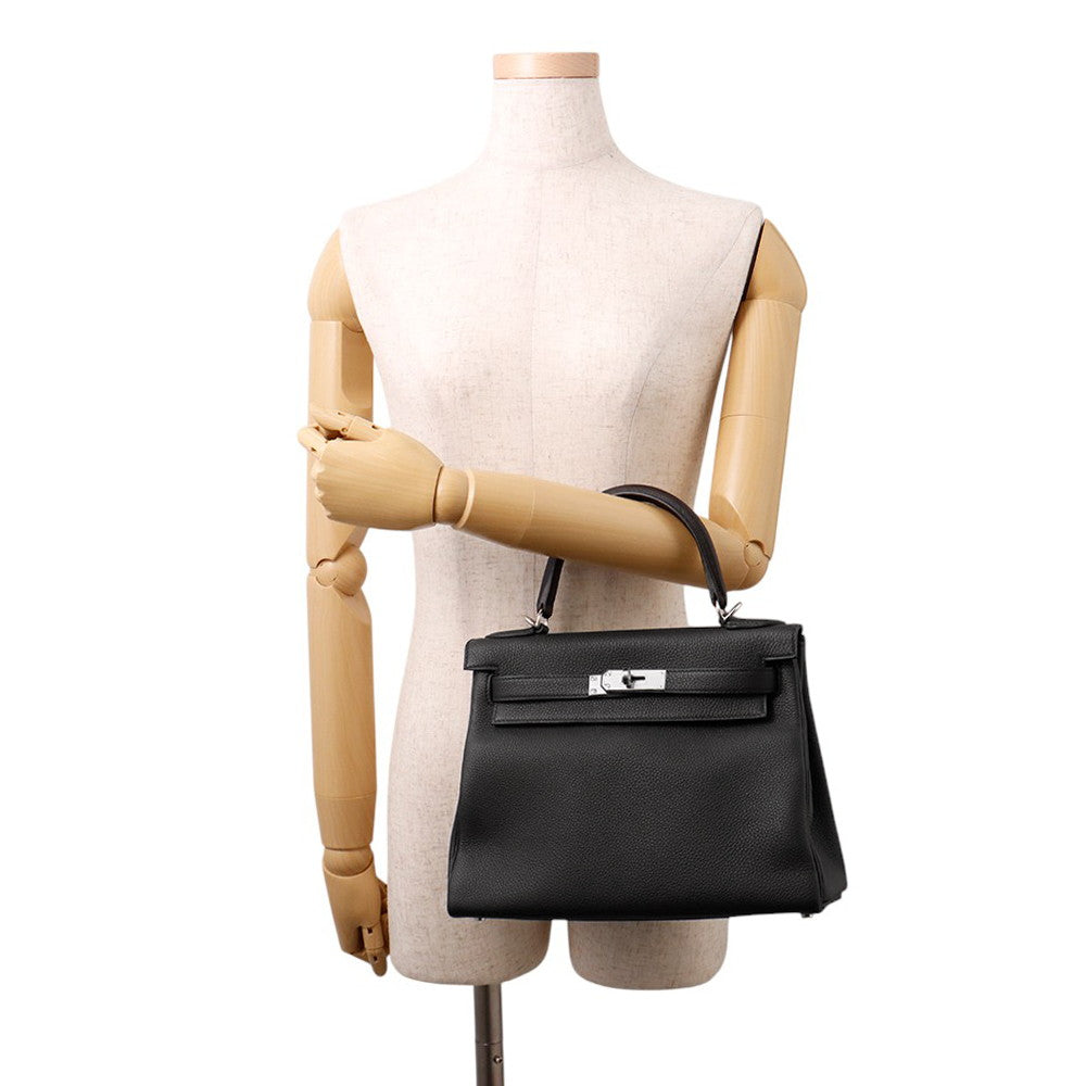 HERMES Kelly Retourne Black Togo Leather Size 28