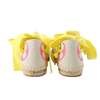LOUIS VUITTON Starboard Line Loafer Sandals Natural/Pink1A8GC6 Canvas Raffia Rubber Size 36