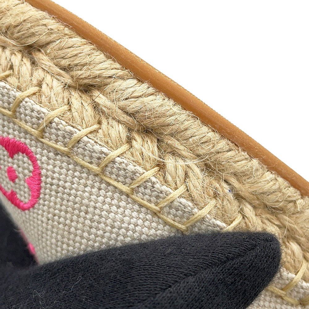 LOUIS VUITTON Starboard Line Loafer Sandals Natural/Pink1A8GC6 Canvas Raffia Rubber Size 36