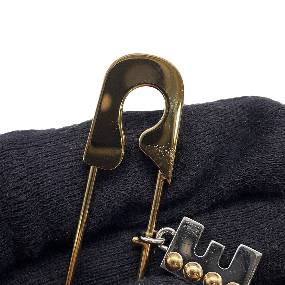 LOUIS VUITTON LOVE Safety Pin Motif Brooch Gold/SilverM67035 Metal Rhinestone