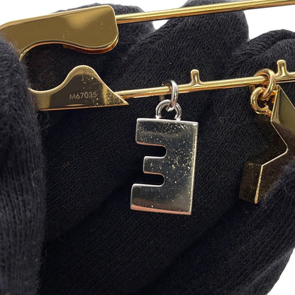 LOUIS VUITTON LOVE Safety Pin Motif Brooch Gold/SilverM67035 Metal Rhinestone