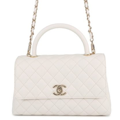 CHANEL Coco handle WhiteA92991 Caviar Leather Size 29