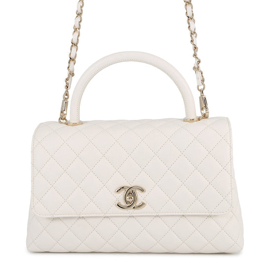 CHANEL Coco handle WhiteA92991 Caviar Leather Size 29