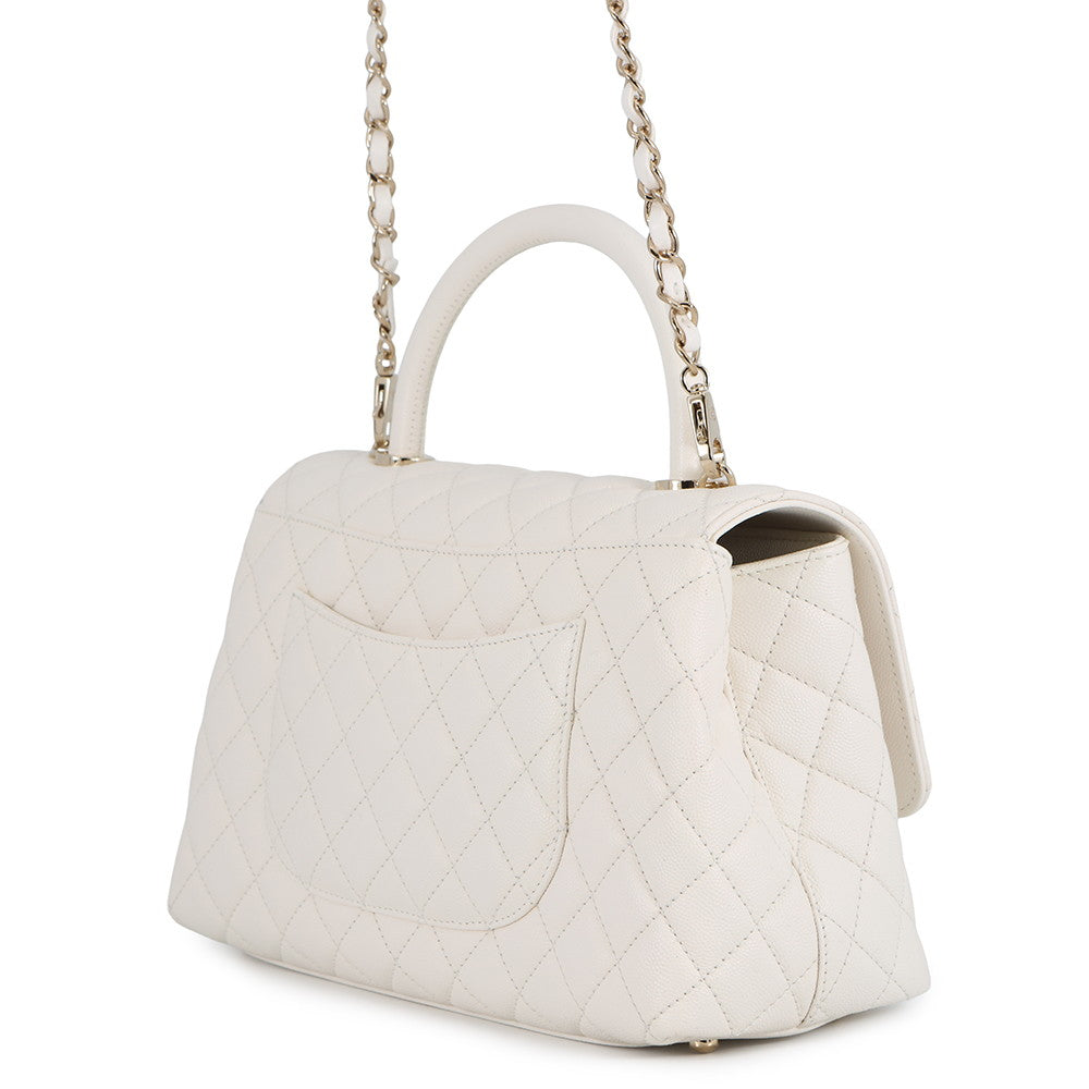 CHANEL Coco handle WhiteA92991 Caviar Leather Size 29