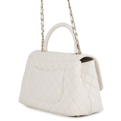 CHANEL Coco handle WhiteA92991 Caviar Leather Size 29