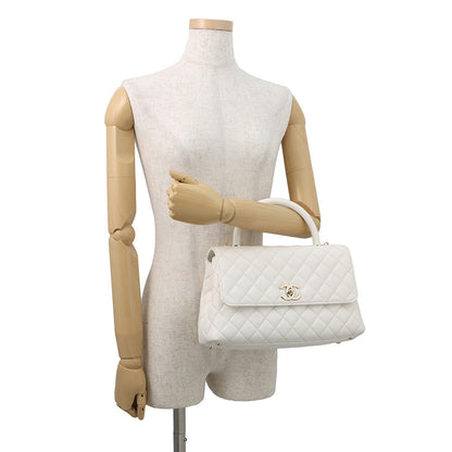 CHANEL Coco handle WhiteA92991 Caviar Leather Size 29