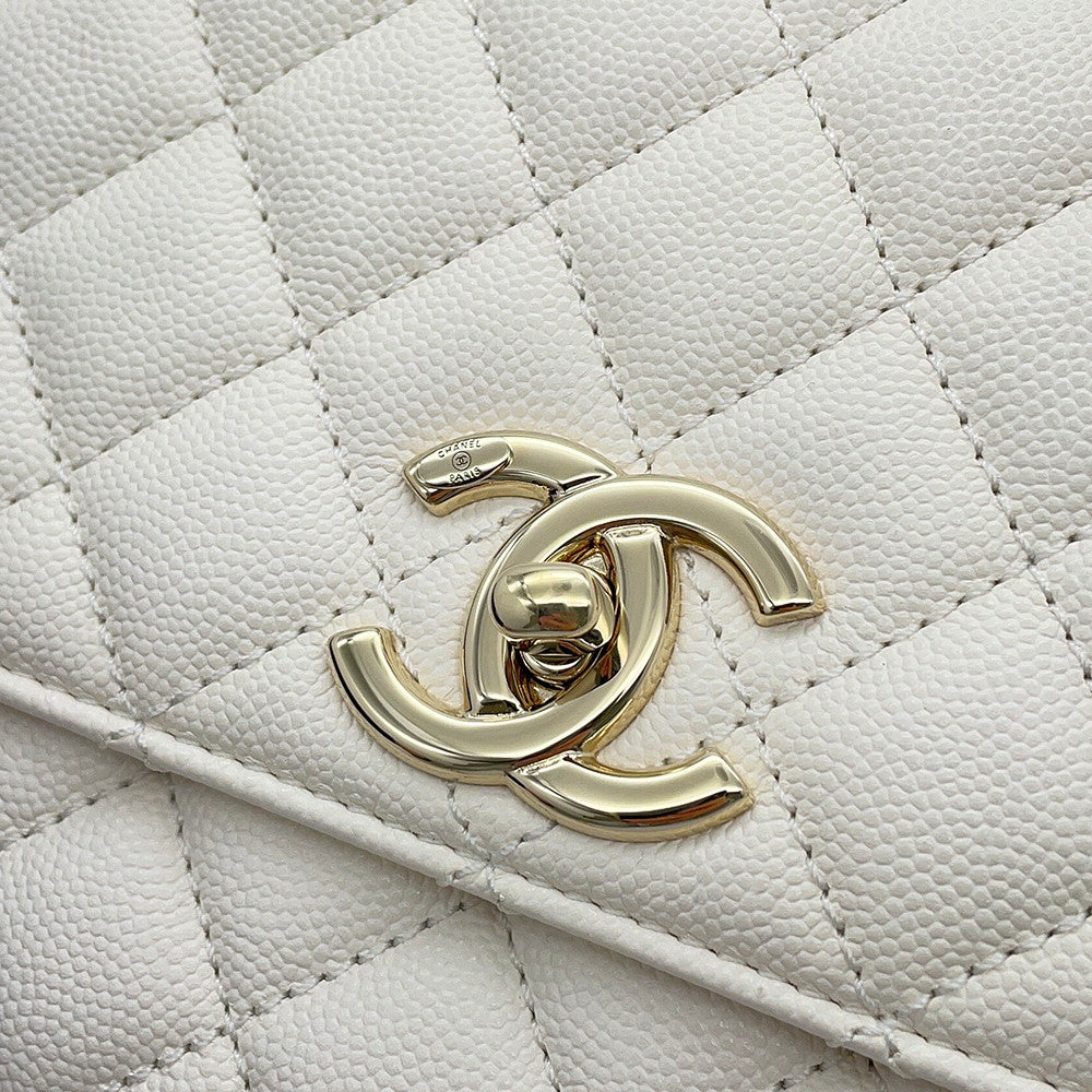 CHANEL Coco handle WhiteA92991 Caviar Leather Size 29