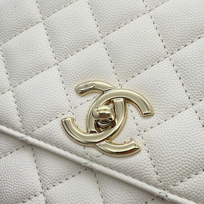 CHANEL Coco handle WhiteA92991 Caviar Leather Size 29