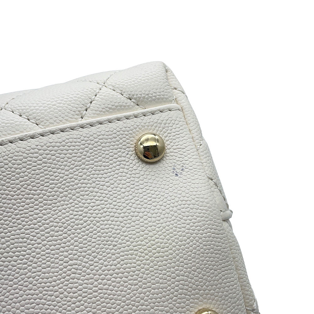CHANEL Coco handle WhiteA92991 Caviar Leather Size 29