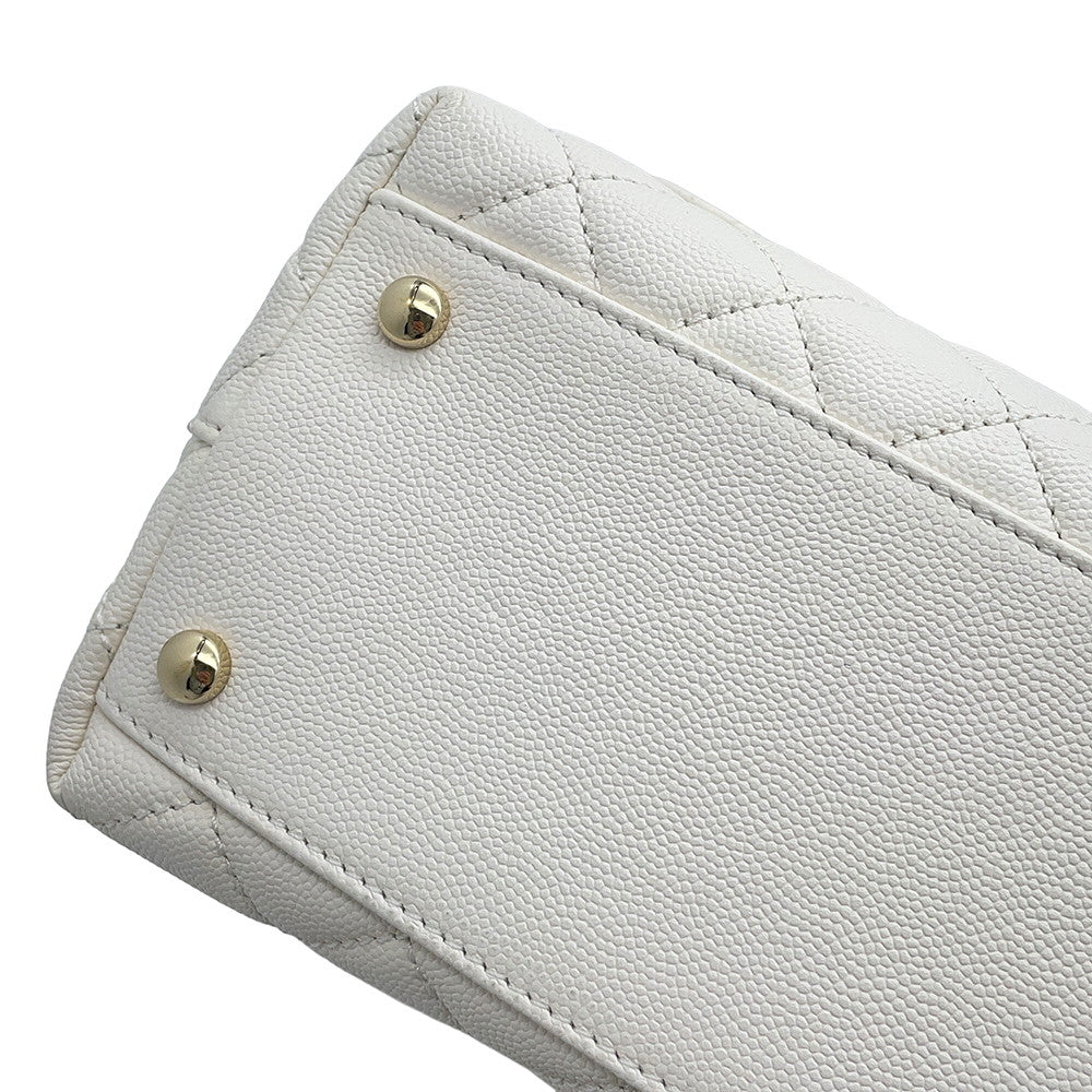 CHANEL Coco handle WhiteA92991 Caviar Leather Size 29