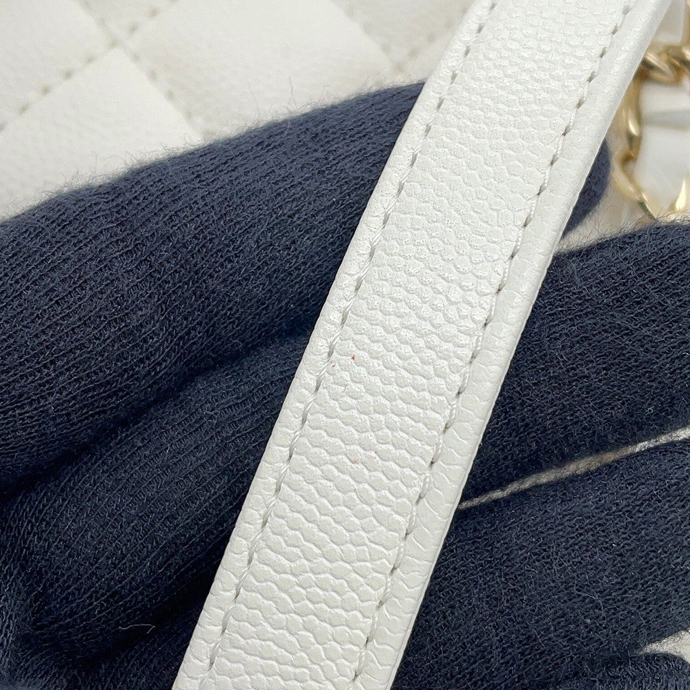 CHANEL Coco handle WhiteA92991 Caviar Leather Size 29