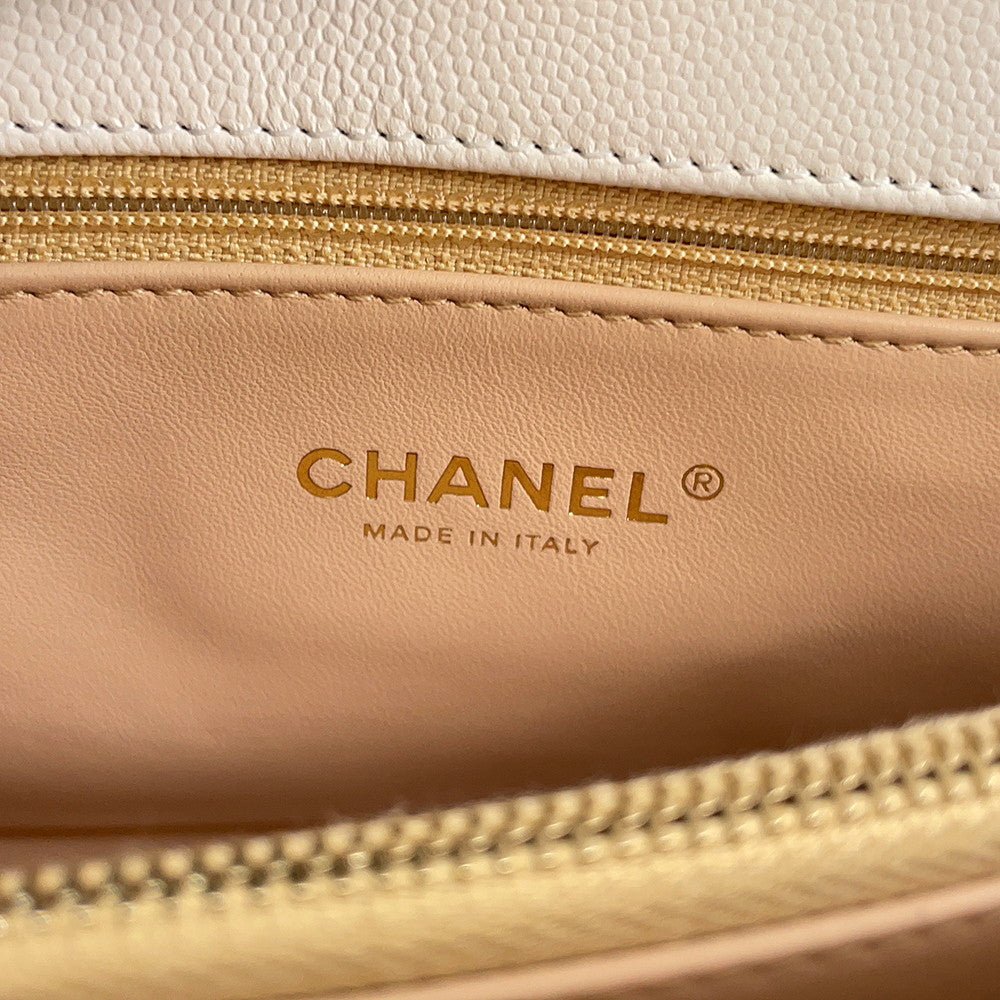 CHANEL Coco handle WhiteA92991 Caviar Leather Size 29
