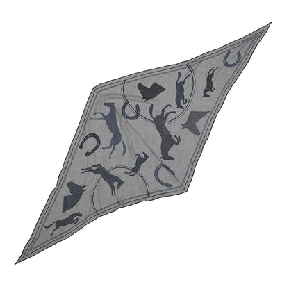 HERMES Losange Thor HERMES Grisscene/Grisfonce/Marine Fonce Cashmere70% Cotton30%