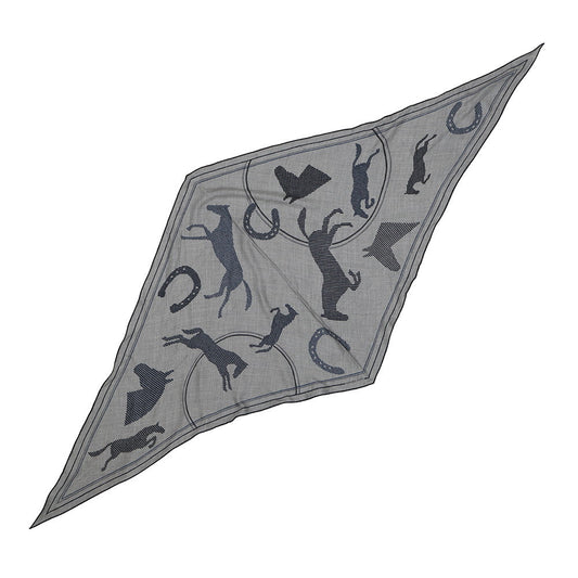 HERMES Losange Thor HERMES Grisscene/Grisfonce/Marine Fonce Cashmere70% Cotton30%