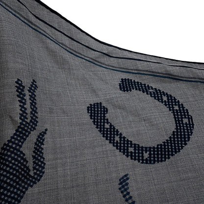 HERMES Losange Thor HERMES Grisscene/Grisfonce/Marine Fonce Cashmere70% Cotton30%