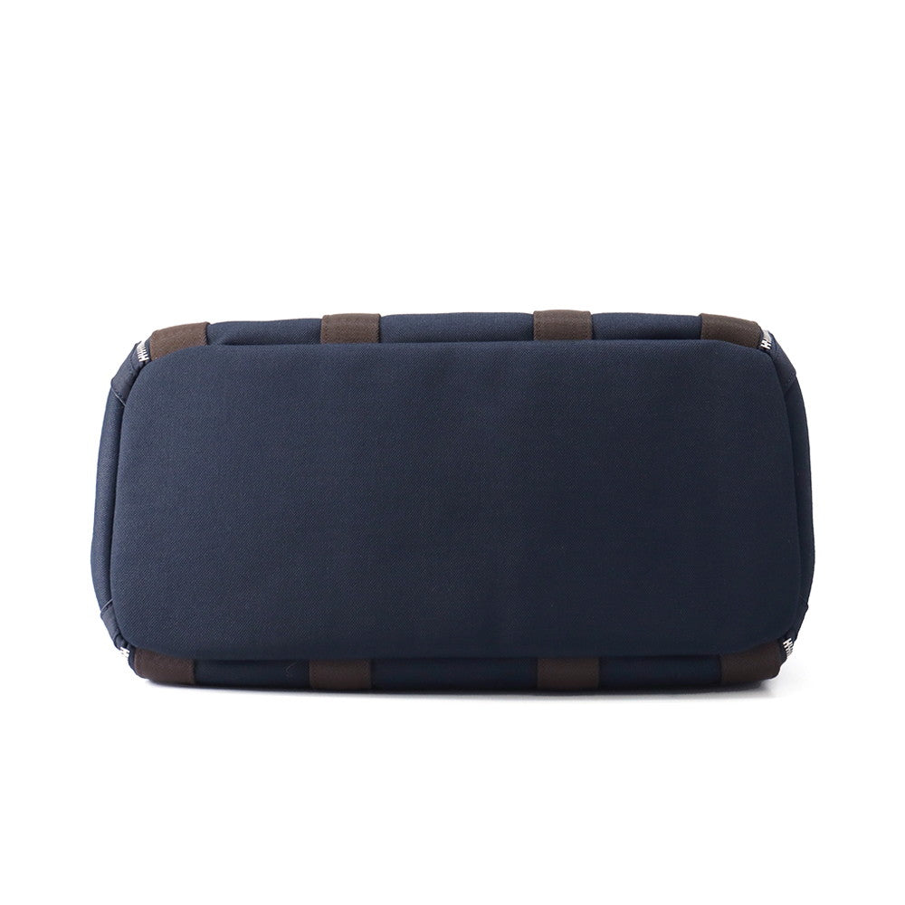 HERMES Dog Carrier 2-Way Shoulder Bag Navy/Brown Canvas
