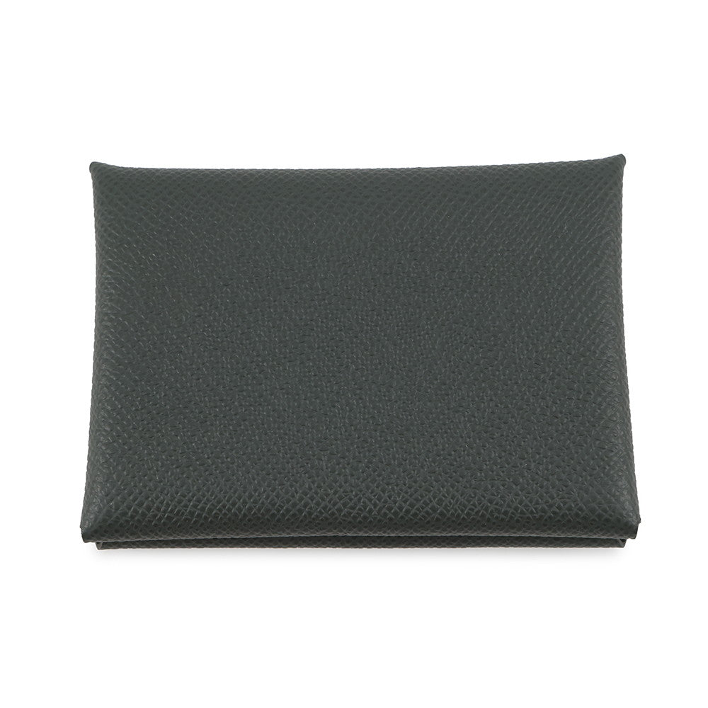 HERMES Calvi duo Vert Mangrove Epsom