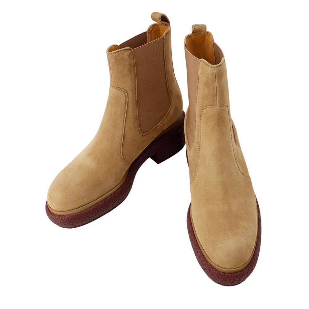 HERMES Forever Side Gore Boots Brown suede Size 38