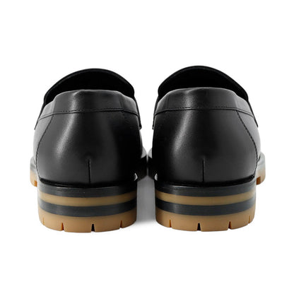 HERMES Mocassins Fauve Black Leather Size 38