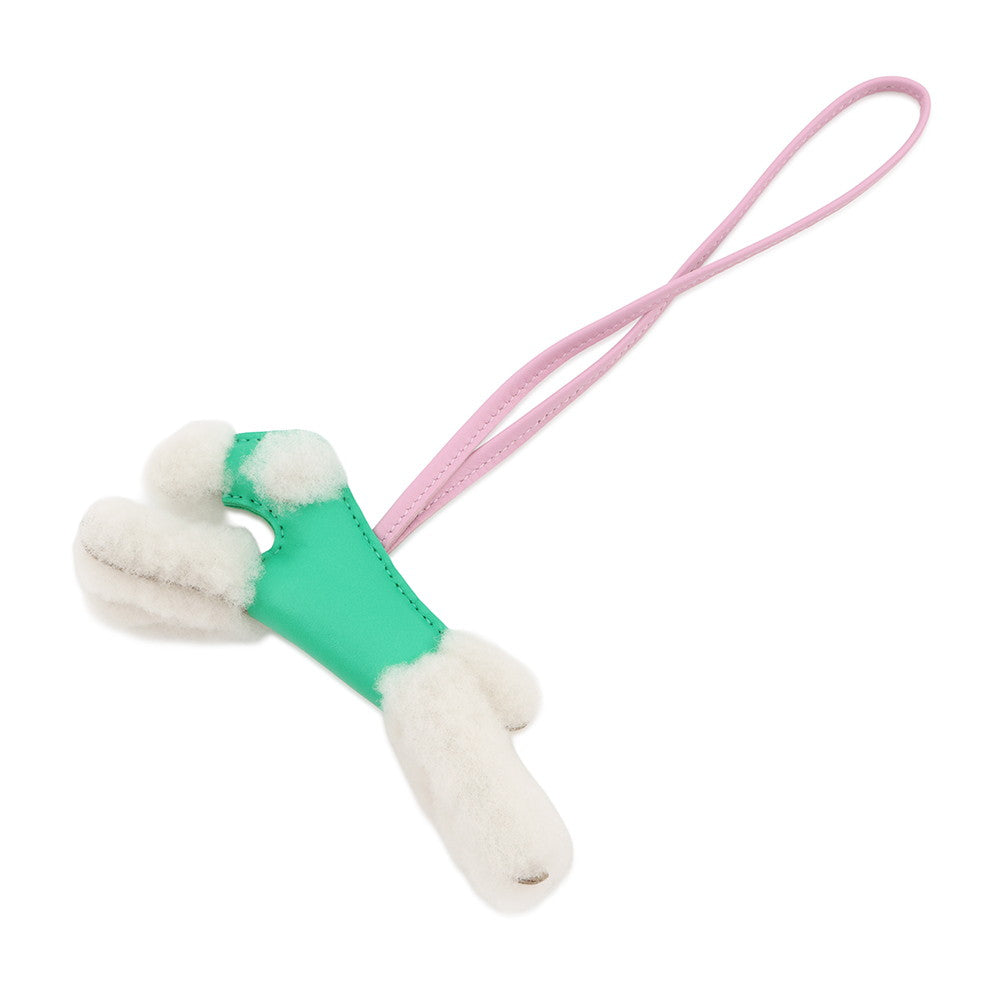 HERMES Buddy Bag Charm Menthe/Mauve Sylvestre Lambskin Mouton