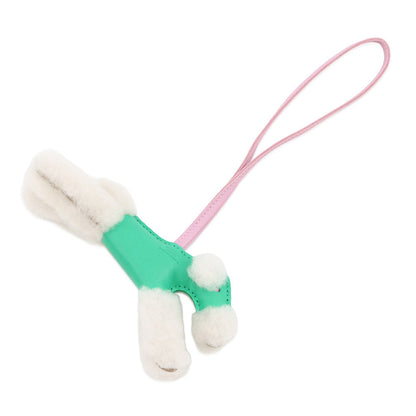 HERMES Buddy Bag Charm Menthe/Mauve Sylvestre Lambskin Mouton