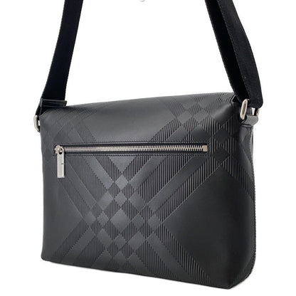 BURBERRY Embossed Check Messenger Bag Black81019221 Calf Leather