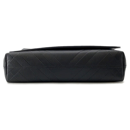 BURBERRY Embossed Check Messenger Bag Black81019221 Calf Leather