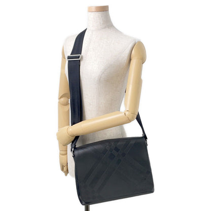 BURBERRY Embossed Check Messenger Bag Black81019221 Calf Leather