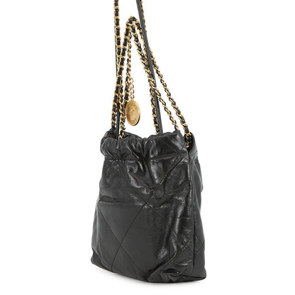 CHANEL CHANEL22 Calf Leather BlackAS3980 Shiny Calf Leather Size Mini