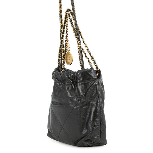 CHANEL CHANEL22 Calf Leather BlackAS3980 Shiny Calf Leather Size Mini