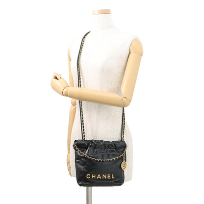 CHANEL CHANEL22 Calf Leather BlackAS3980 Shiny Calf Leather Size Mini
