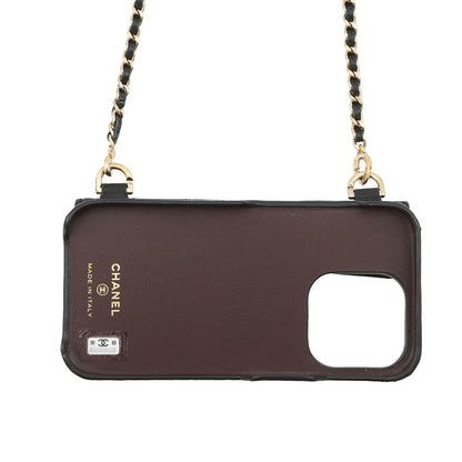 CHANEL Matelasse iPhone Case for 14pro BlackAP3553 Caviar Leather
