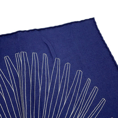 HERMES Scarf Carre 140 INDEX PALMARUM Palm Index Size 140 Marine/WhiteH243366S Cashmere70% Silk30%