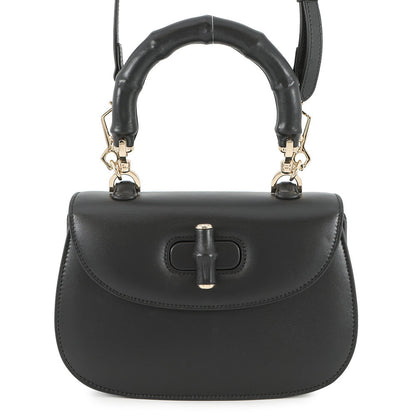 GUCCI Bamboo 1947 Top Handle Black827815 Leather Size Small