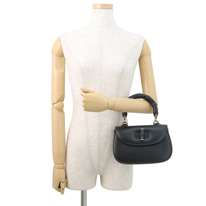 GUCCI Bamboo 1947 Top Handle Black827815 Leather Size Small