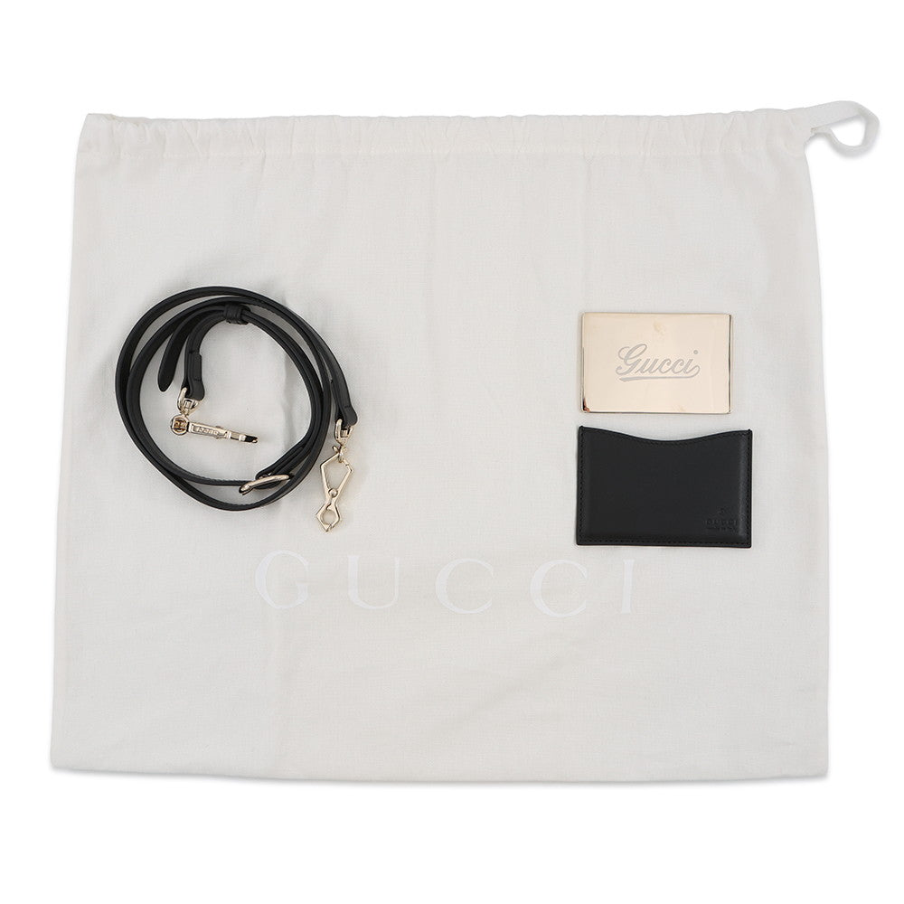 GUCCI Bamboo 1947 Top Handle Black827815 Leather Size Small