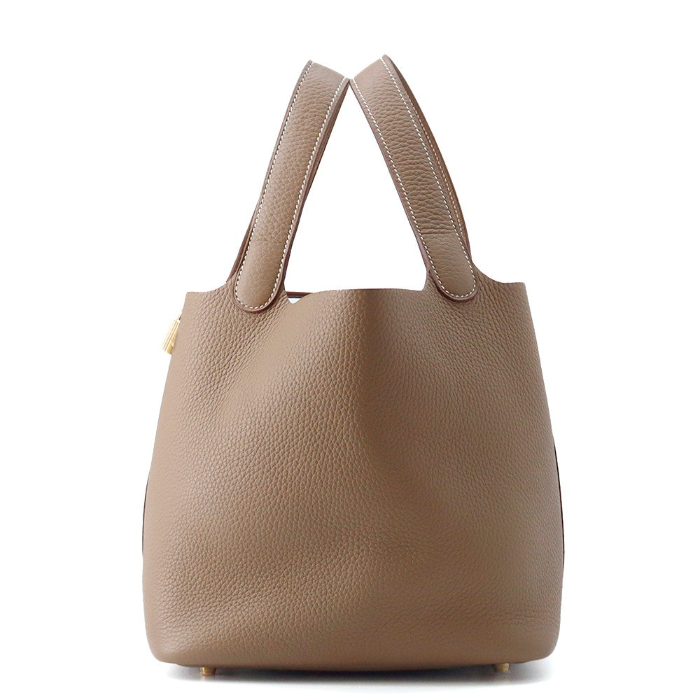HERMES Picotin Lock Etoupe Taurillon Clemence Size MM