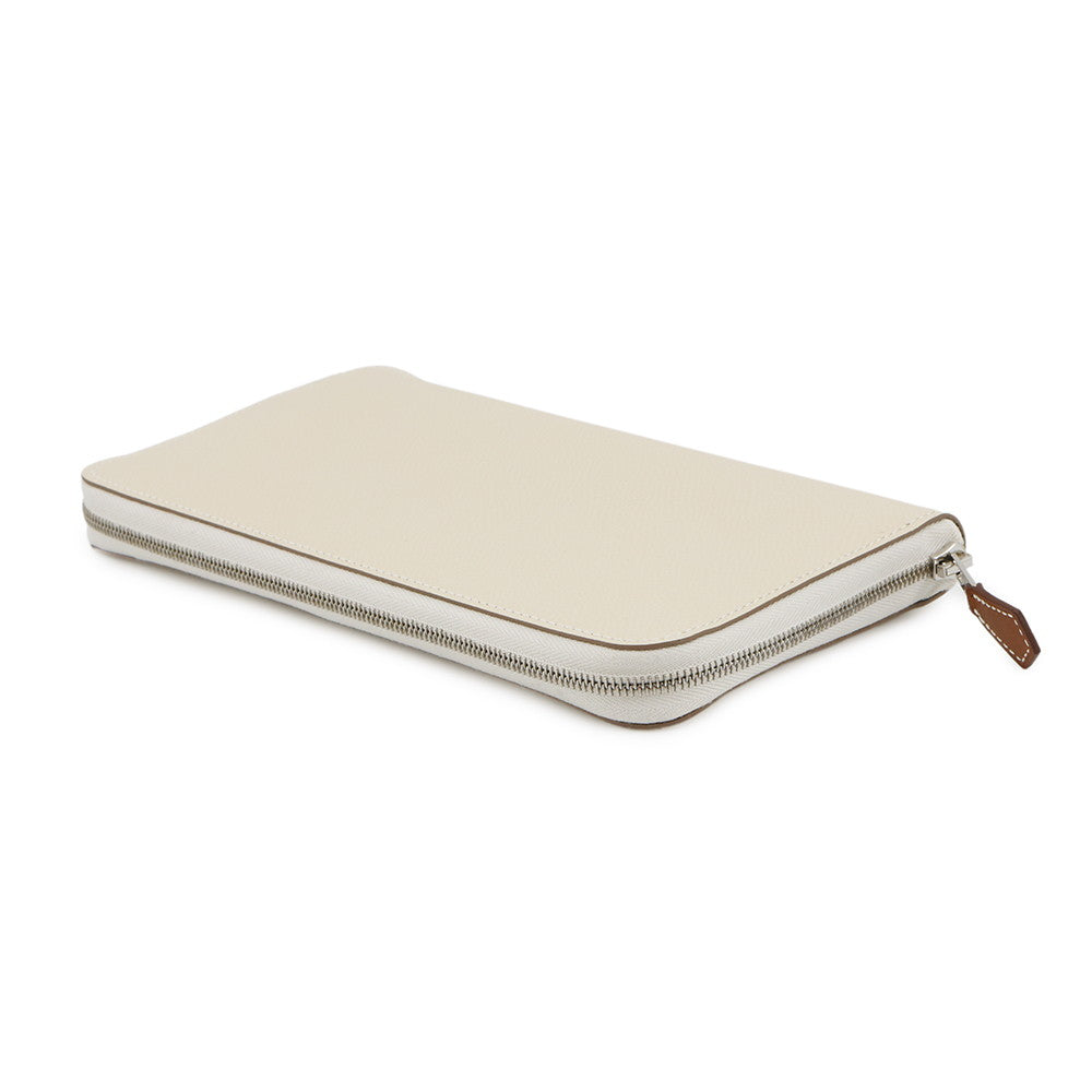 HERMES Azap Long silk in Craie Epsom