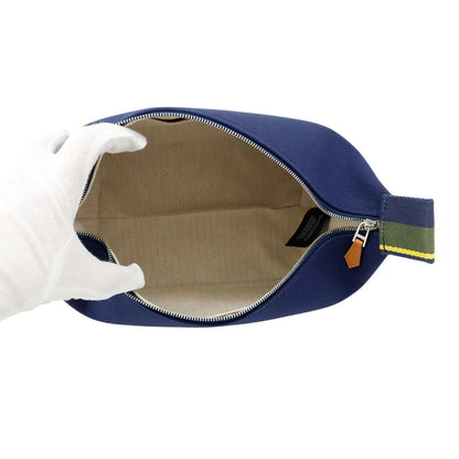HERMES Brid a Black Marine Canvas Size PM