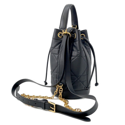 Dior Maxicannage Backpack BlackM3350UHOW_M900 Calf Leather Size Small