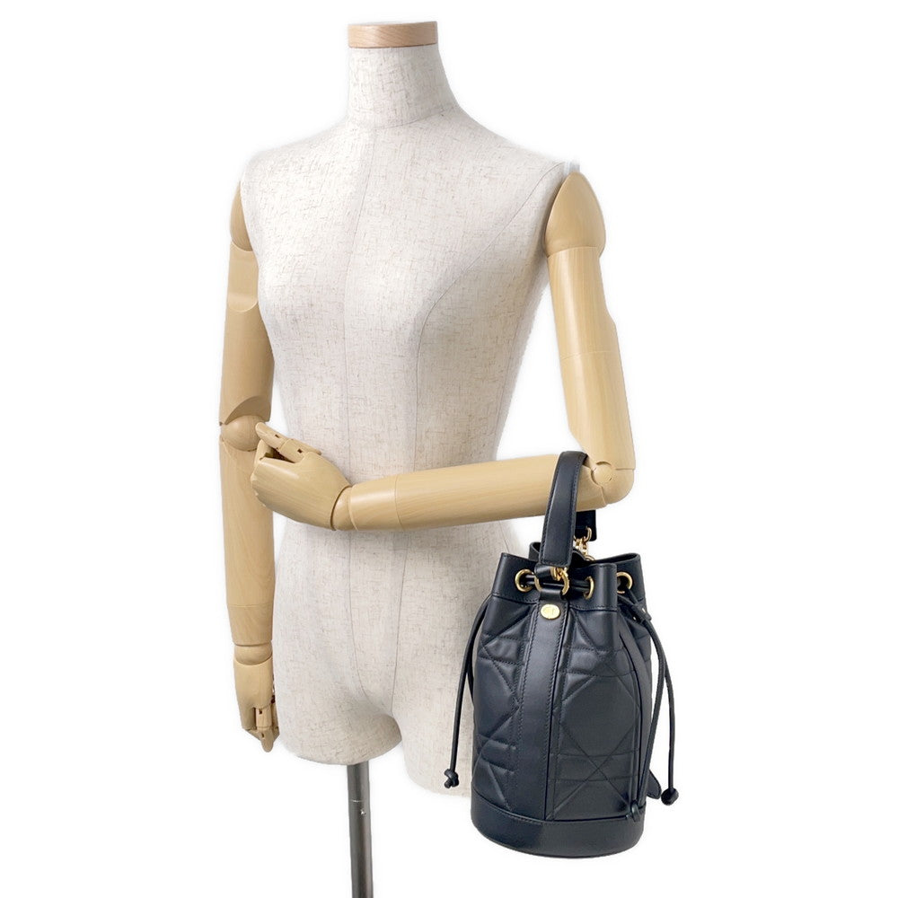 Dior Maxicannage Backpack BlackM3350UHOW_M900 Calf Leather Size Small