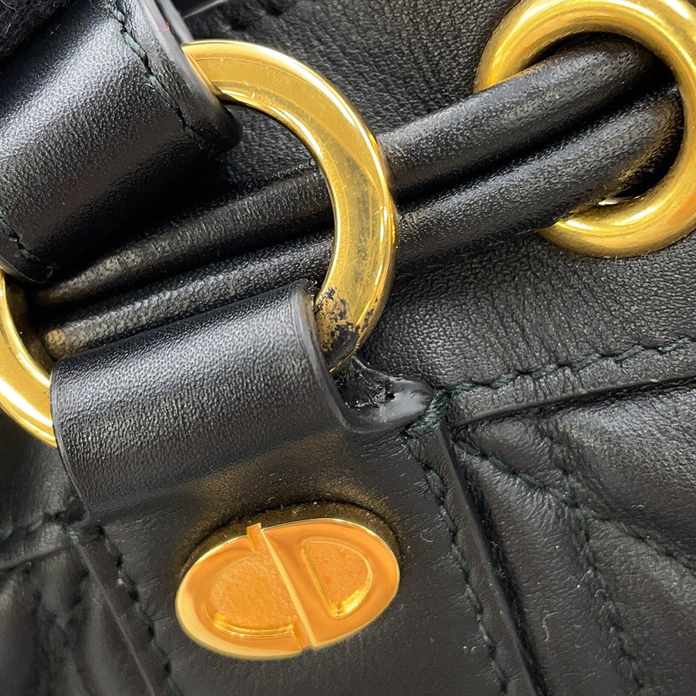 Dior Maxicannage Backpack BlackM3350UHOW_M900 Calf Leather Size Small