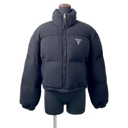 PRADA Knitted Down Jacket Size 36 BlackP25I07 Wool 70% Cashmere30%
