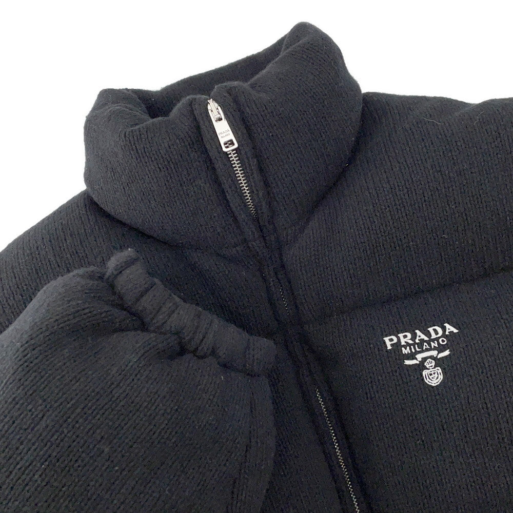 PRADA Knitted Down Jacket Size 36 BlackP25I07 Wool 70% Cashmere30%