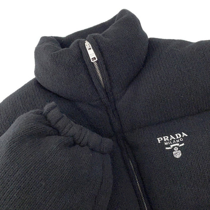 PRADA Knitted Down Jacket Size 36 BlackP25I07 Wool 70% Cashmere30%