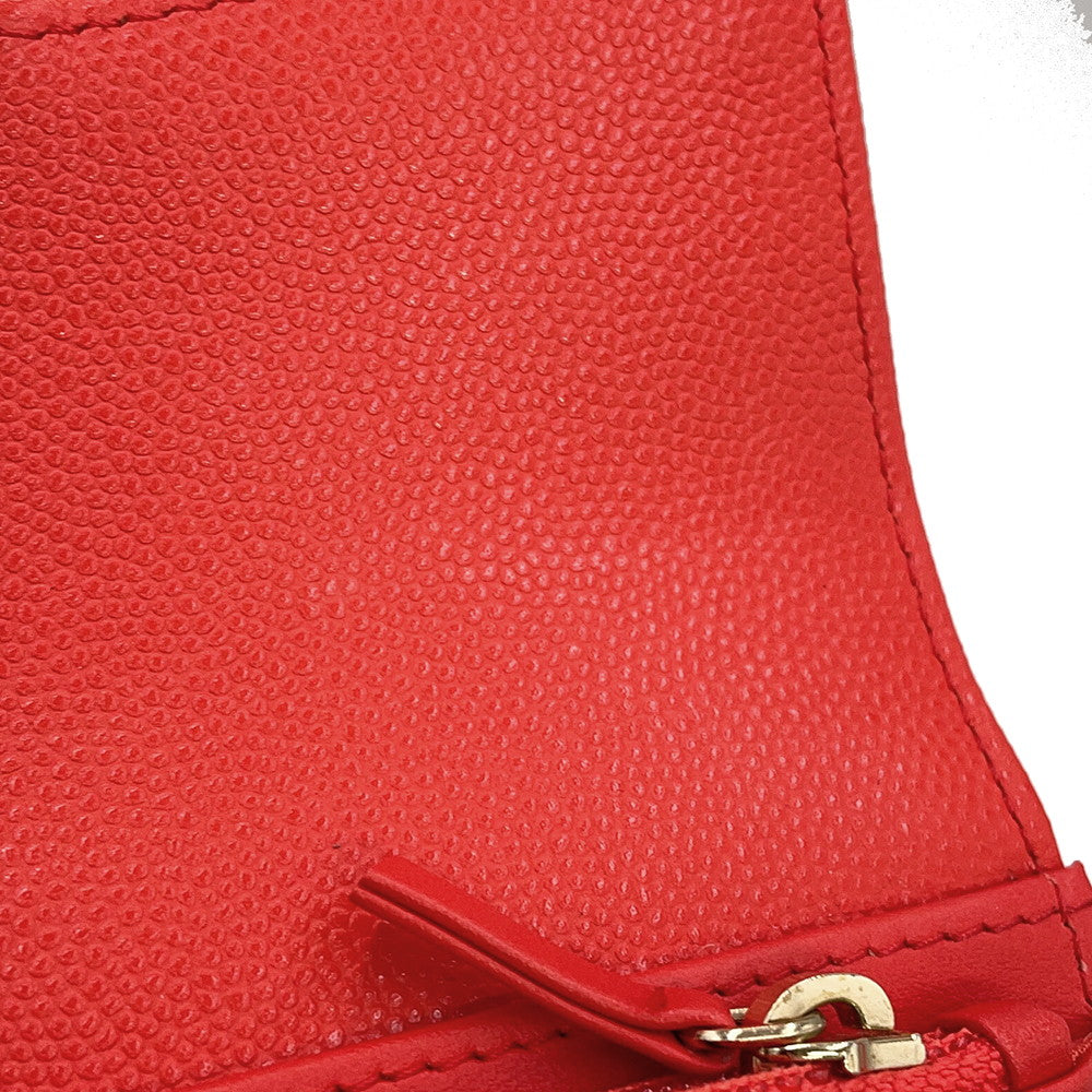 CHANEL Matelasse CC Logo Flap Wallet RedA84341 Caviar Leather