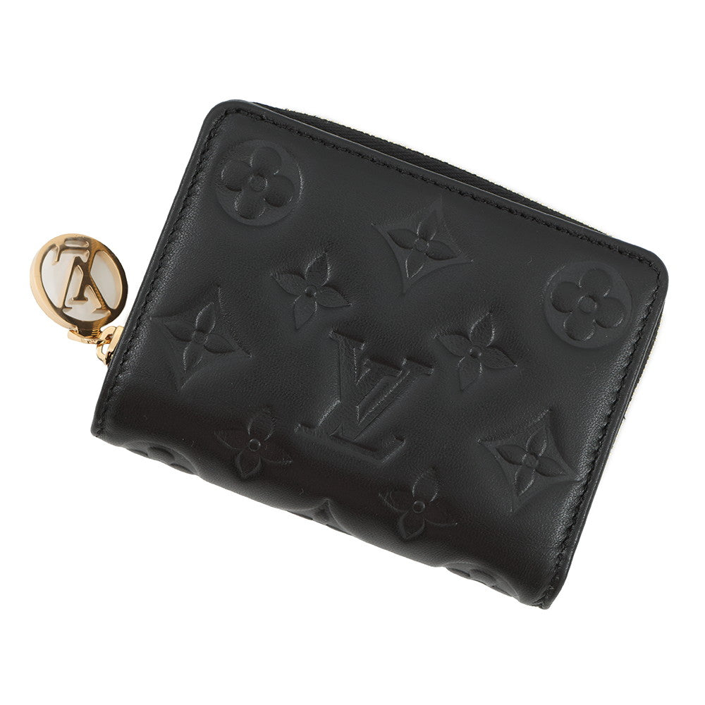 LOUIS VUITTON Portefeuille Lou BlackM81599 Lamb Leather/Monogram・Pattern