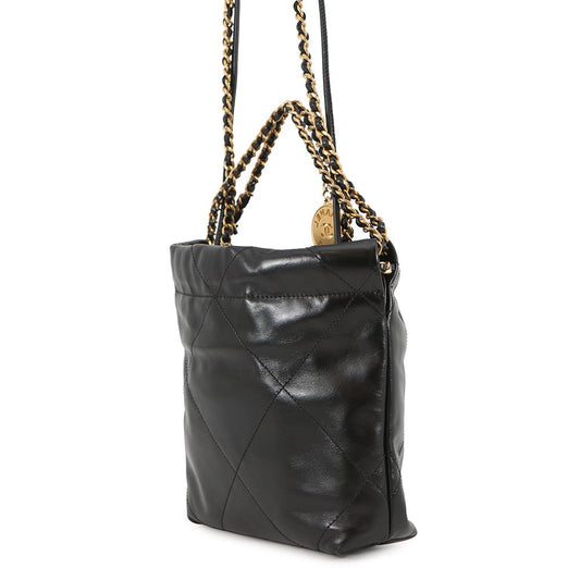 CHANEL CHANEL22 ChainShoulder Bag BlackAS3980 Shiny Calf Leather Size Mini