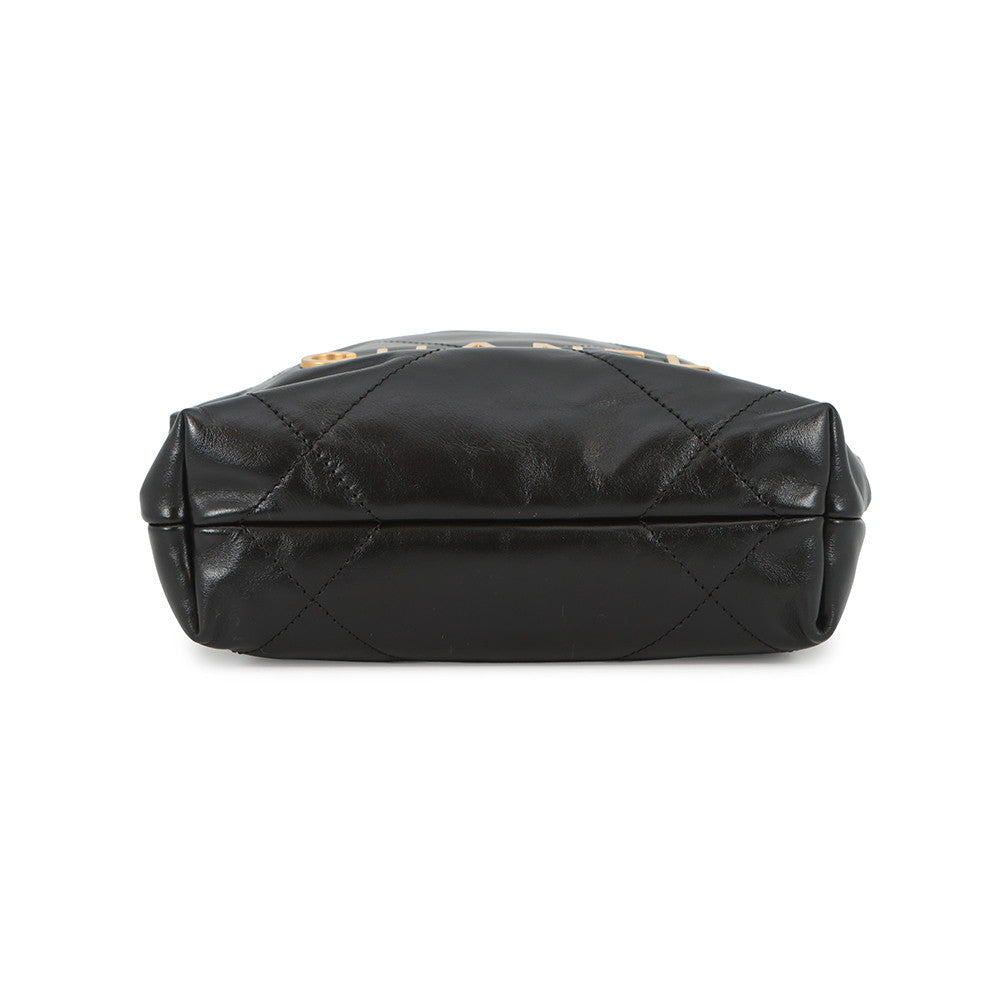 CHANEL CHANEL22 ChainShoulder Bag BlackAS3980 Shiny Calf Leather Size Mini